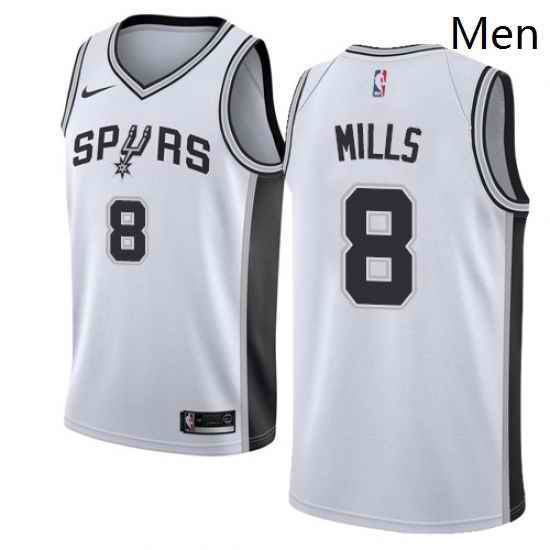 Mens Nike San Antonio Spurs 8 Patty Mills Swingman White Home NBA Jersey Association Edition